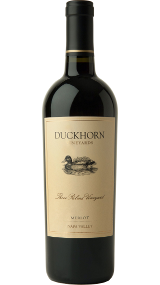 Bottle of Duckhorn Three Palms Merlot 2018 wine 750 ml