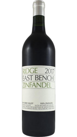 Bottle of Ridge East Bench Zinfandel 2019 wine 750 ml