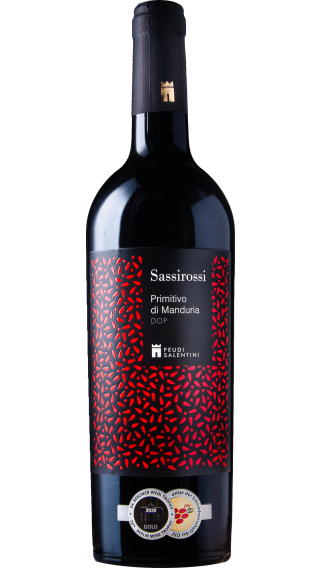 Bottle of Feudi Salentini Sassirossi Primitivo di Manduria 2022 wine 750 ml