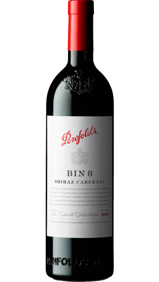 Bottle of Penfolds Bin 8 Cabernet Shiraz 2019 wine 750 ml