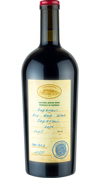 Bottle of Tchotiashvili Saperavi Reserve 2015 wine 750 ml